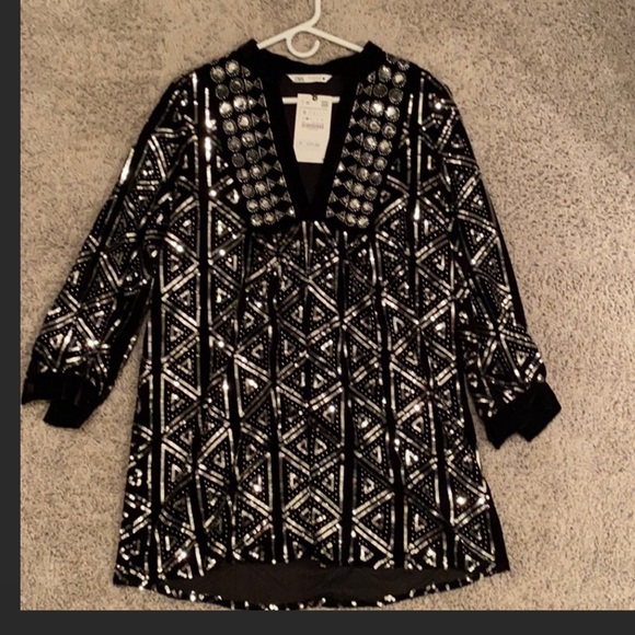 Zara sequined velvet dress - Picture 7 of 10